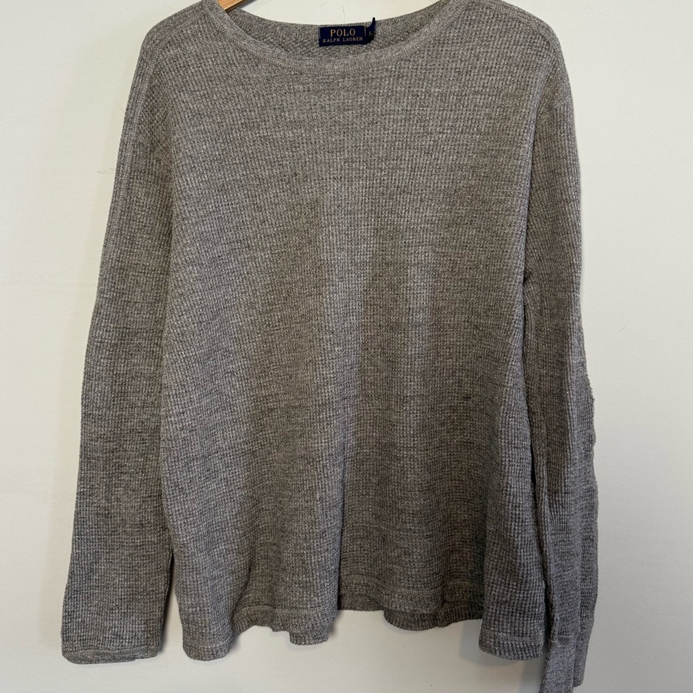 Polo Ralph Lauren 100% Cotton Waffle-Knot Gray Thermal Shirt, Size XXL